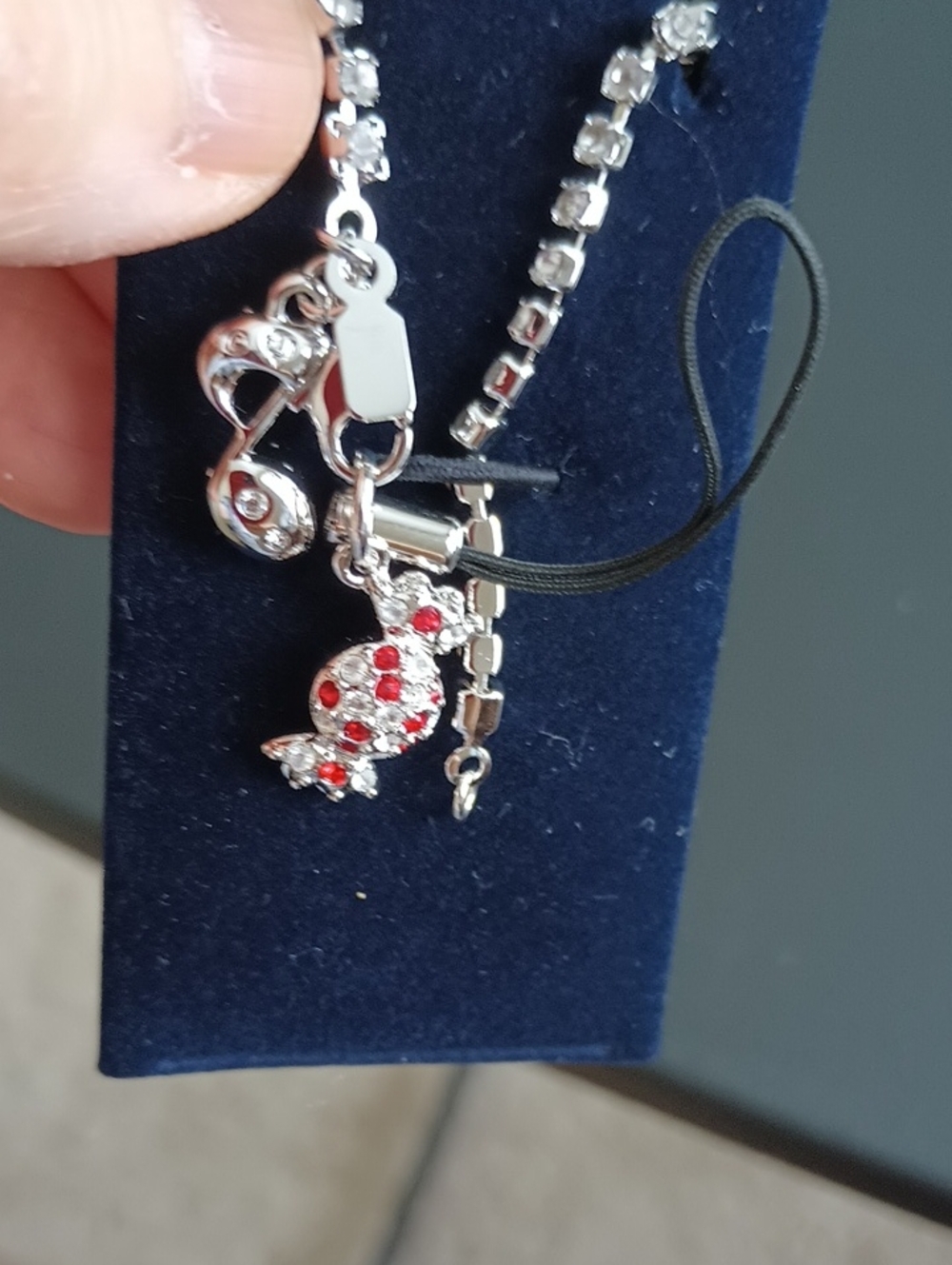 Swarovski Silver-Tone Crystal Chain Bracelet with Charm - Picture 2 of 13